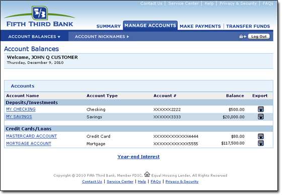 Manage Account | Account Balances